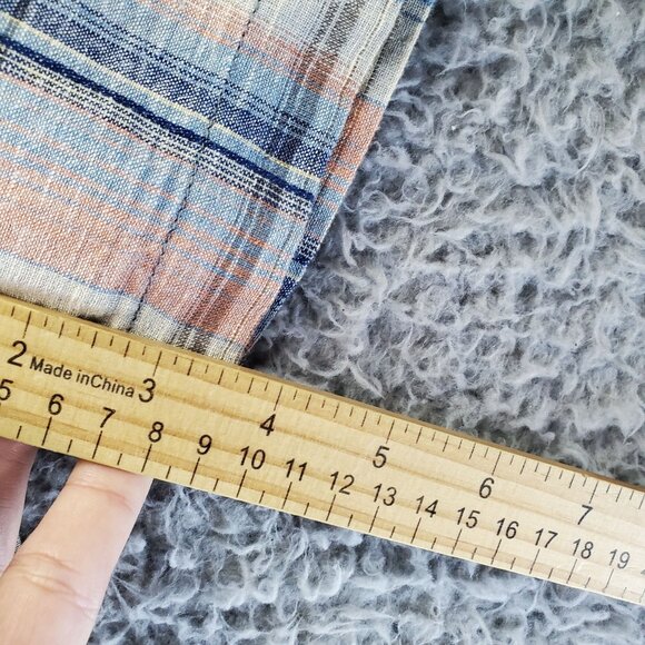 Kühl Shirt Mens Large Multicolor Plaid Tapered Fit Sleeve Linen Blend - Picture 9 of 11